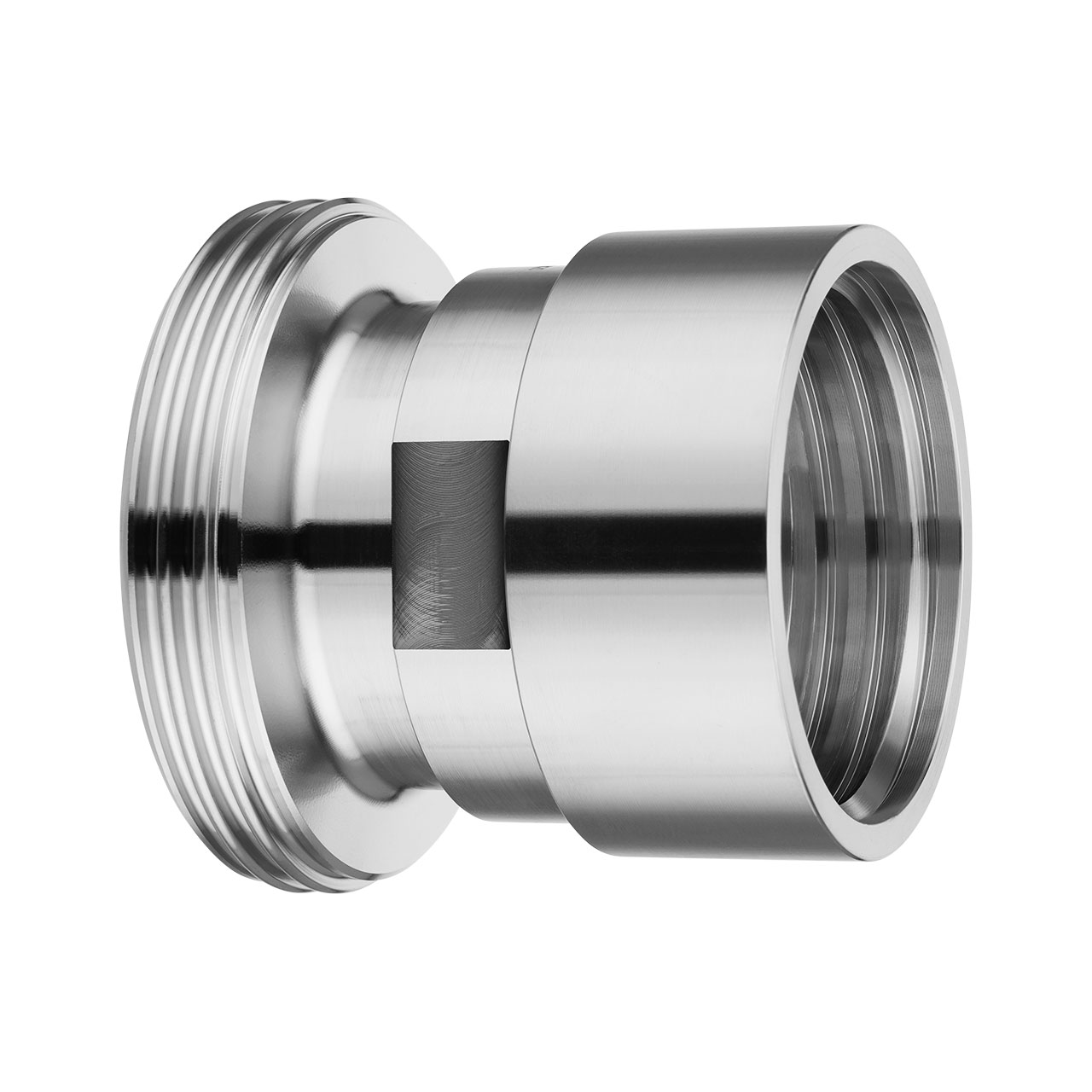 IBC Edelstahl Adapter S60x6 Milchrohrgewinde DIN11851 Reduzierung SS316L