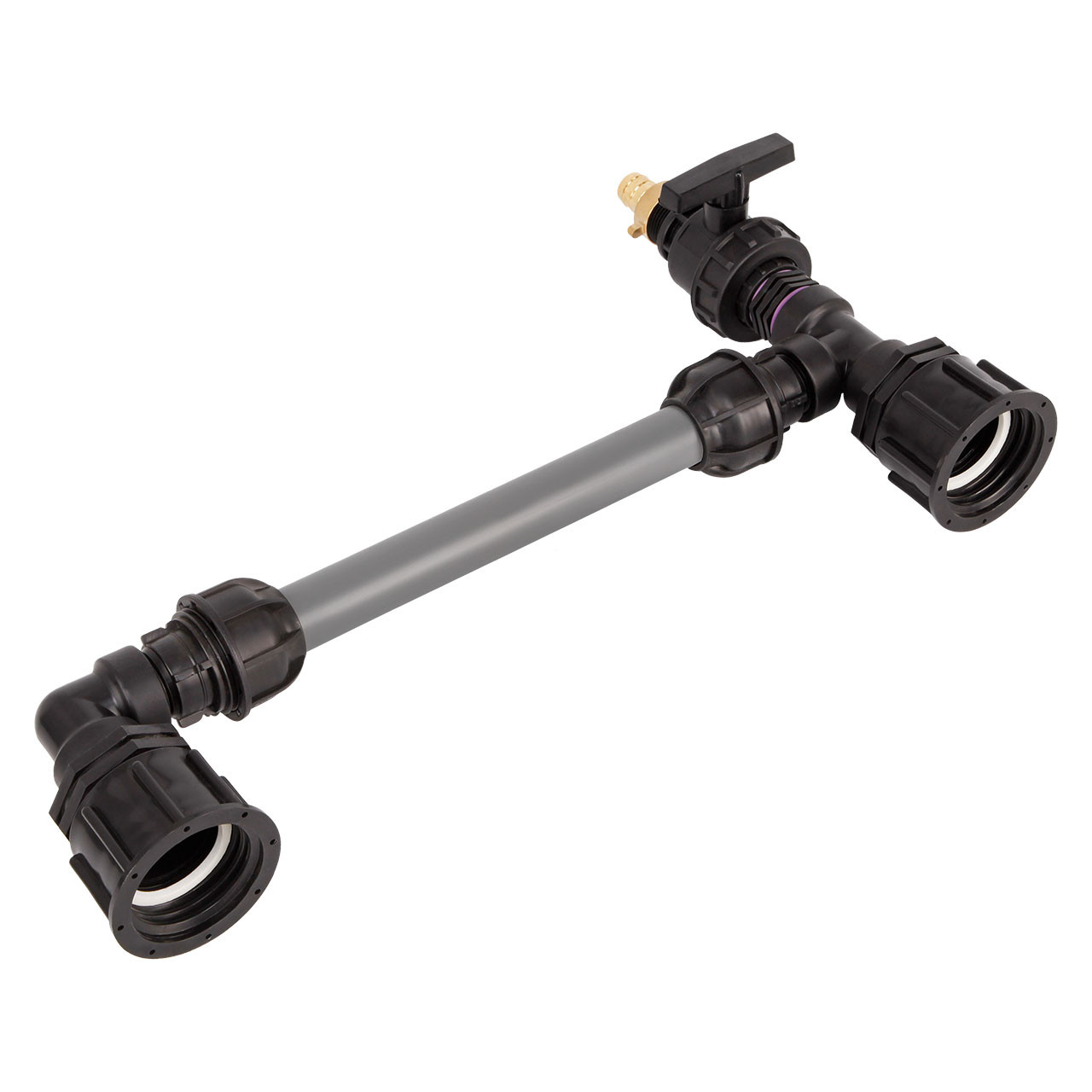 IBC Adapter S60x6 - Tankverbindung 2 IBC nebeneinander 50mm Rohr