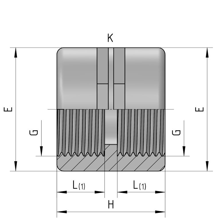 PP Gewindefittings Gewindeverschraubung Doppelmuffe Fitting 2x Innengewinde