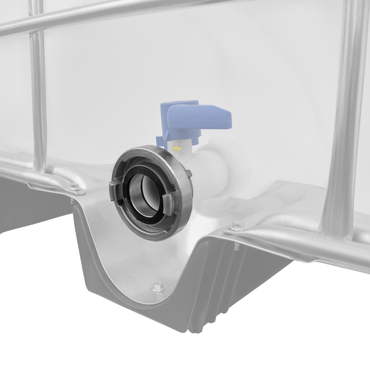 IBC Container Adapter S60x6 (60mm) Grobgewinde DN 50 - STORZ C-52 inkl. 10m Schlauch Feuerwehrschlauch