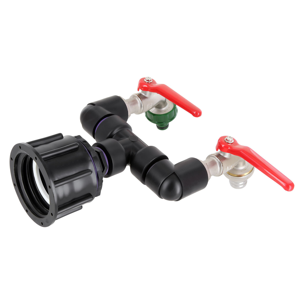 IBC Adapter S60x6 - 2-fach 3/4" Kugelhahn + "GARDENA" kompatibel