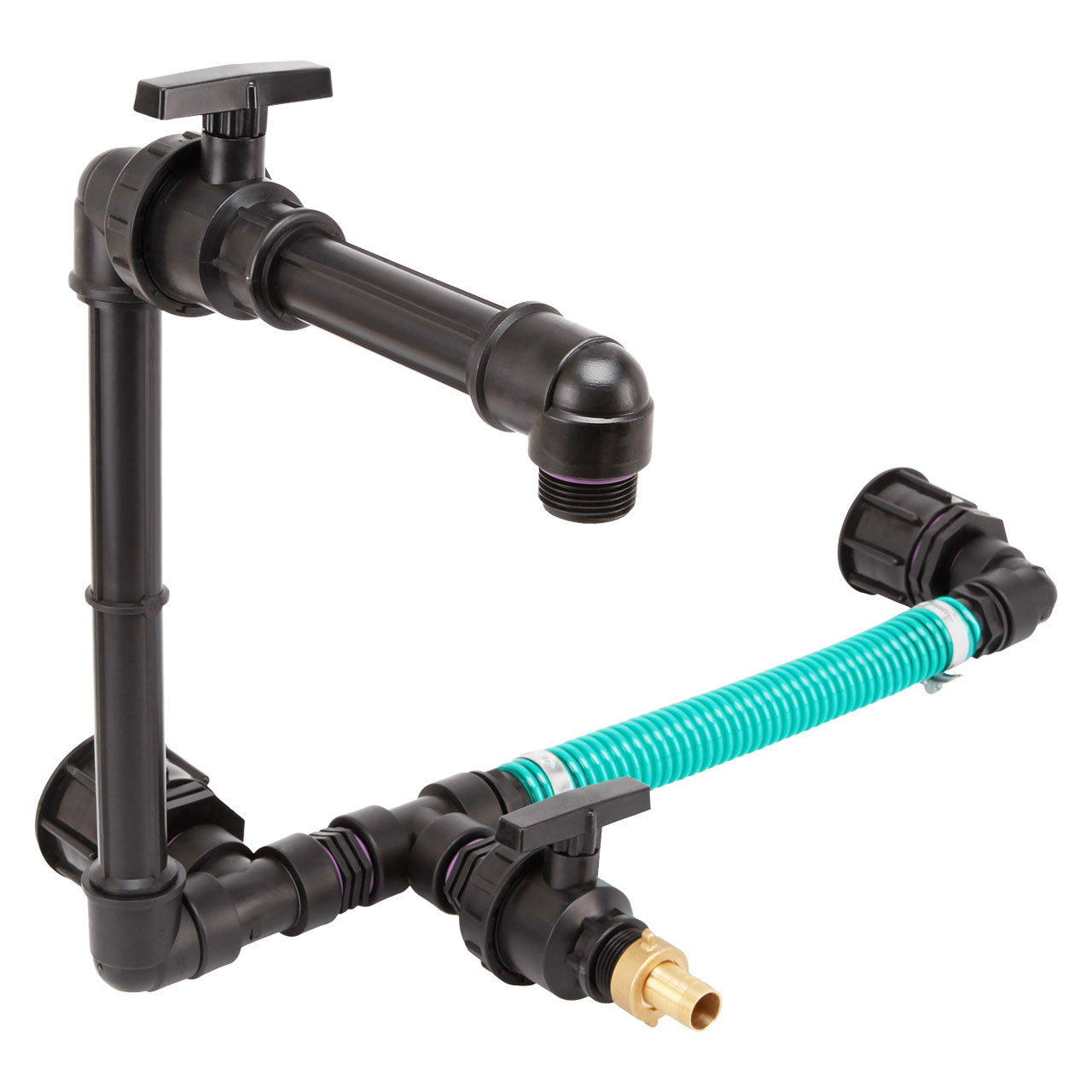 IBC Adapter S60x6 - Tankverbindung Schwanenhals 2 IBC nebeneinander 32mm Schlauch