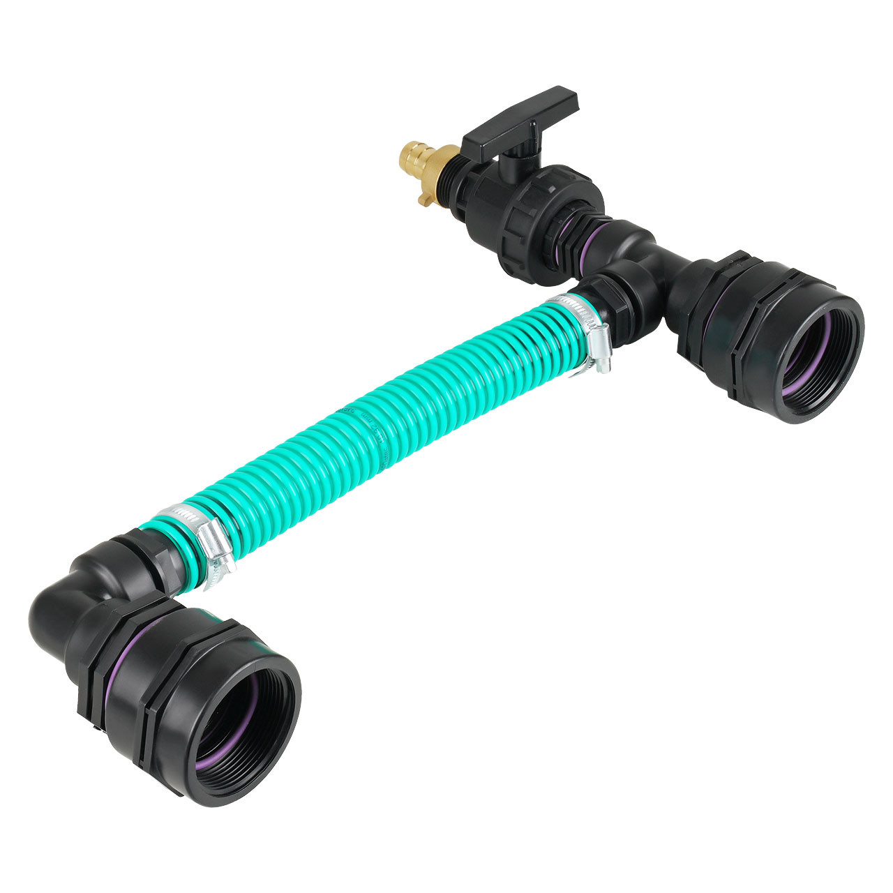 IBC Adapter BSP 2" DN50 - Tankverbindung 2 IBC nebeneinander 32mm Schlauch