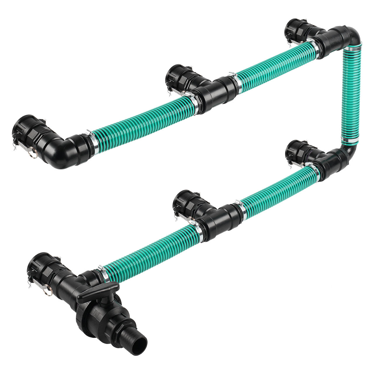 IBC Adapter 2 Camlock Dose - 6 IBC neben-übereinander Tankverbindung 50mm Schlauch