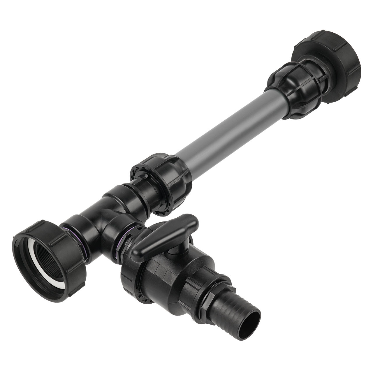 IBC Adapter S100x8 - Tankverbindung 2 IBC gegenüber 50mm Rohr