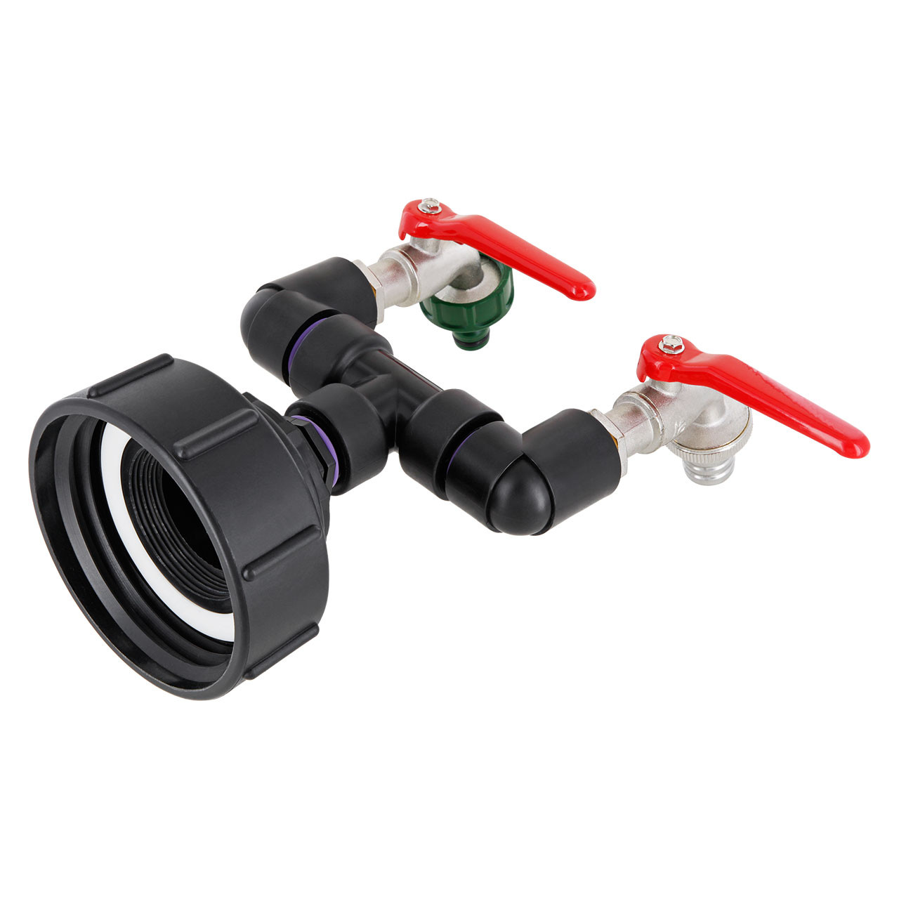 IBC Adapter S100x8 - 2-fach 3/4" Kugelhahn + "GARDENA" kompatibel