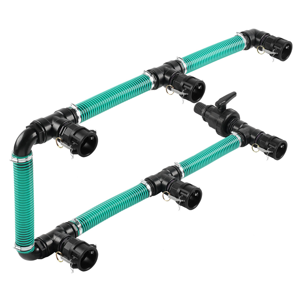 IBC Adapter 2 Camlock Dose - 6 IBC neben-übereinander Tankverbindung 50mm Schlauch