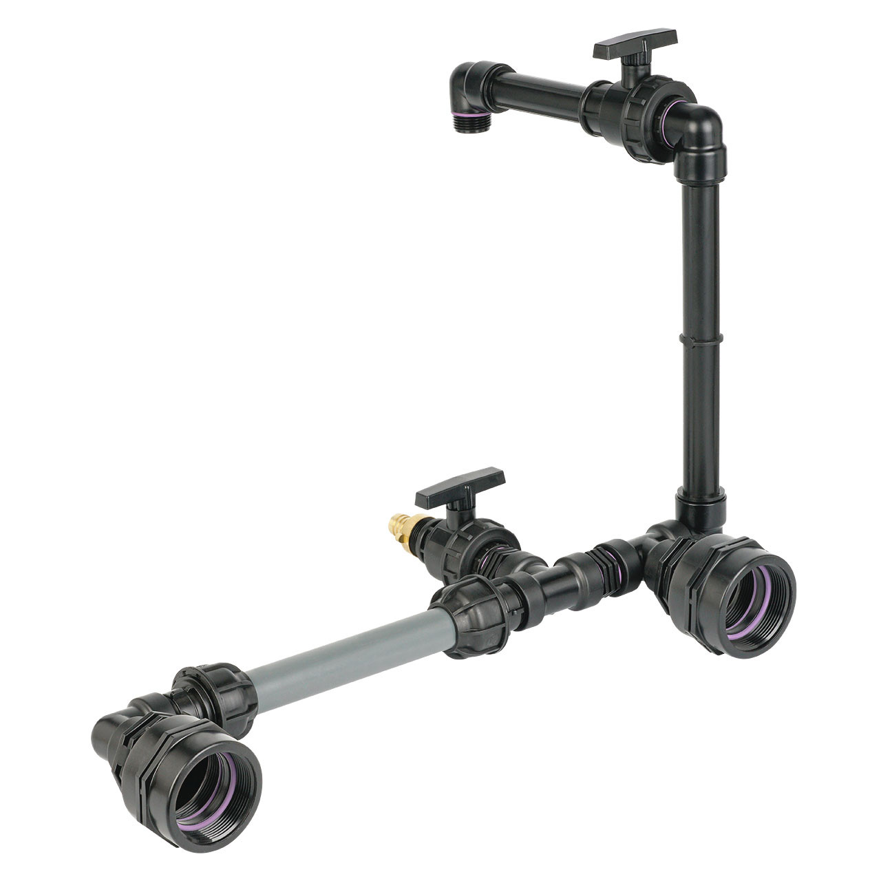 IBC Adapter BSP 2" - 2 IBC nebeneinander Schwanenhals Tankverbindung 32mm Rohr