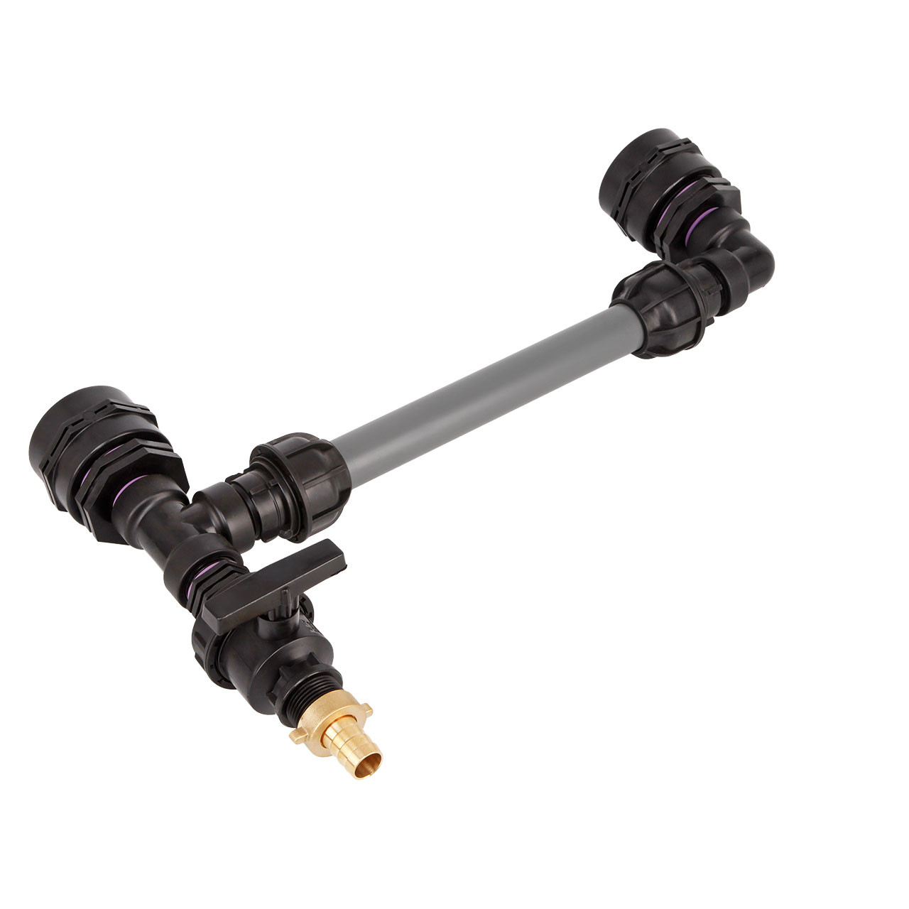 IBC Adapter BSP 2 - Tankverbindung 2 IBC nebeneinander 32mm Rohr