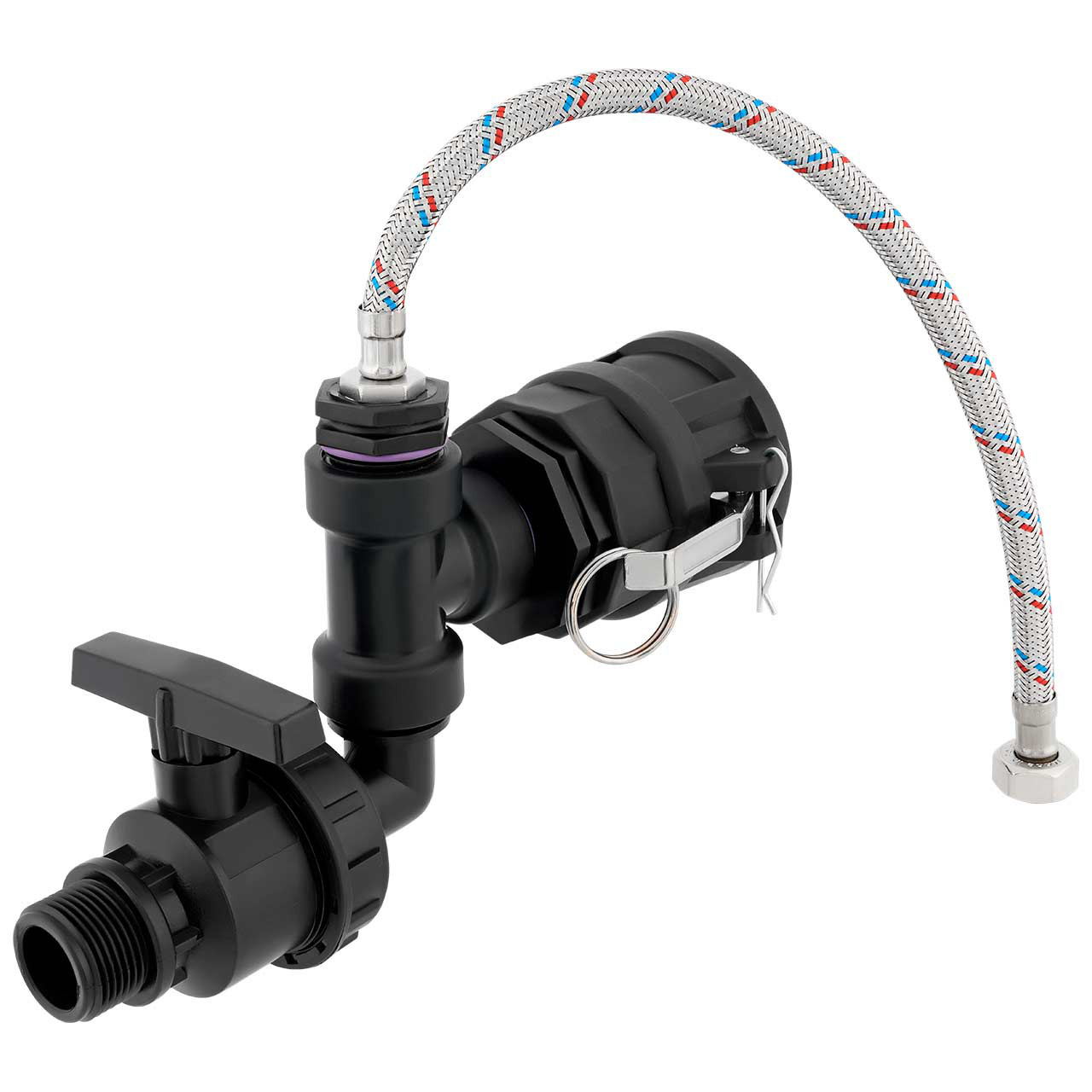 IBC Adapter 2" Camlock Dose - Anschlußset + Ablasshahn für Pferdetränke