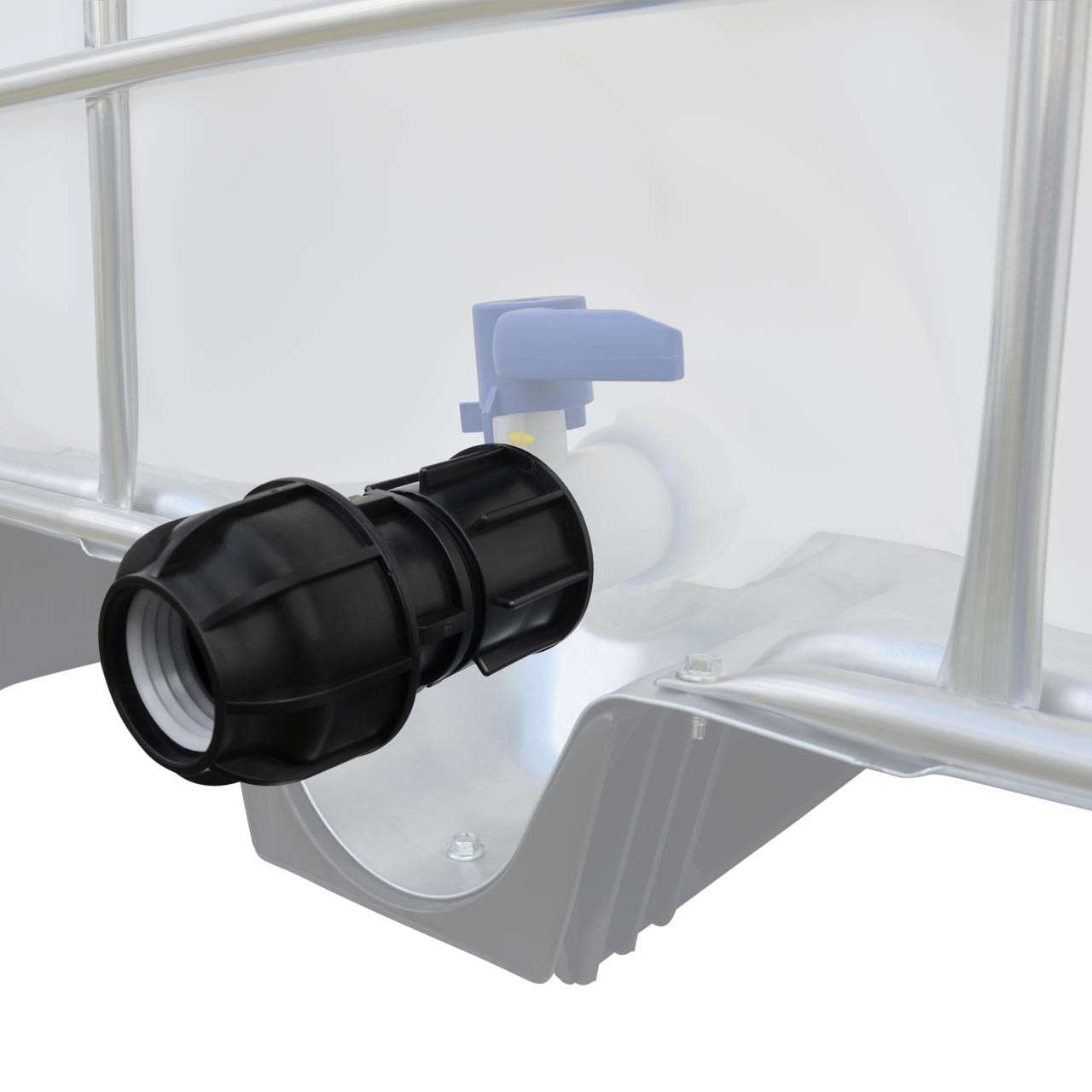 IBC Adapter S60x6 (60mm) Grobgewinde DN 50 - Übergangsmuffe PP Klemme 50mm Klemmverschraubung