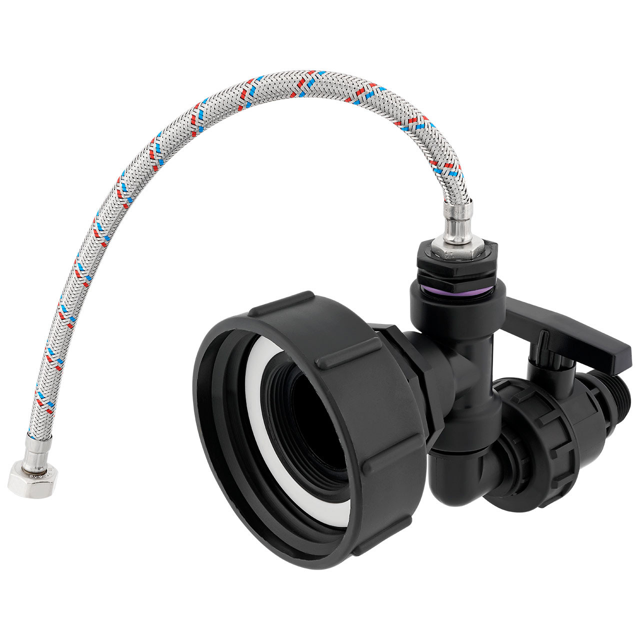 IBC Adapter S100x8 - Anschlußset + Ablasshahn für Pferdetränke