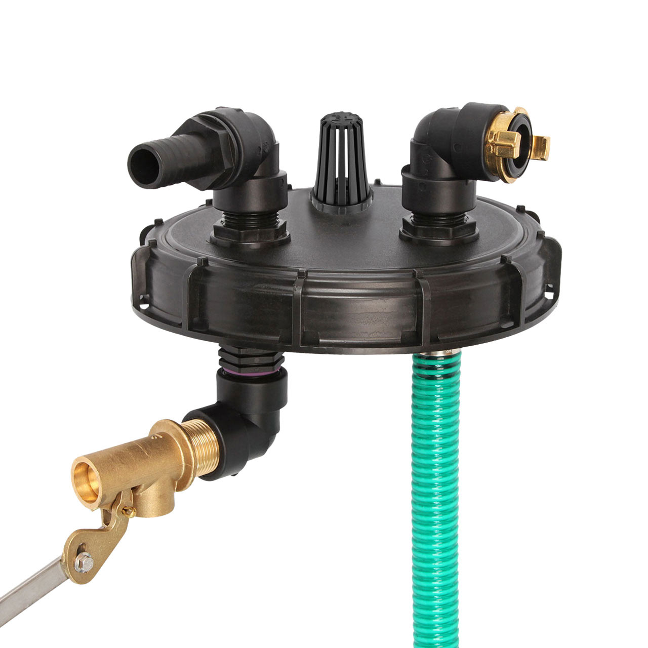 IBC Deckel mit Überfüllsicherung mit Pumpenanschluß + Entlüftung