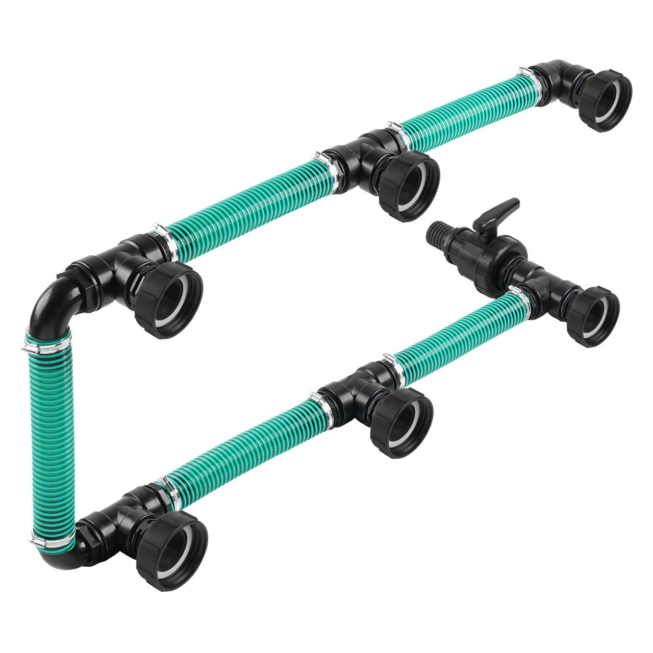 IBC Adapter S100x8  - 6 IBC neben-übereinander Tankverbindung 50mm Schlauch