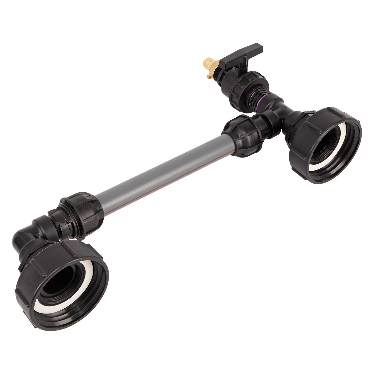 IBC Adapter S100x8 - Tankverbindung 2 IBC nebeneinander 32mm Rohr