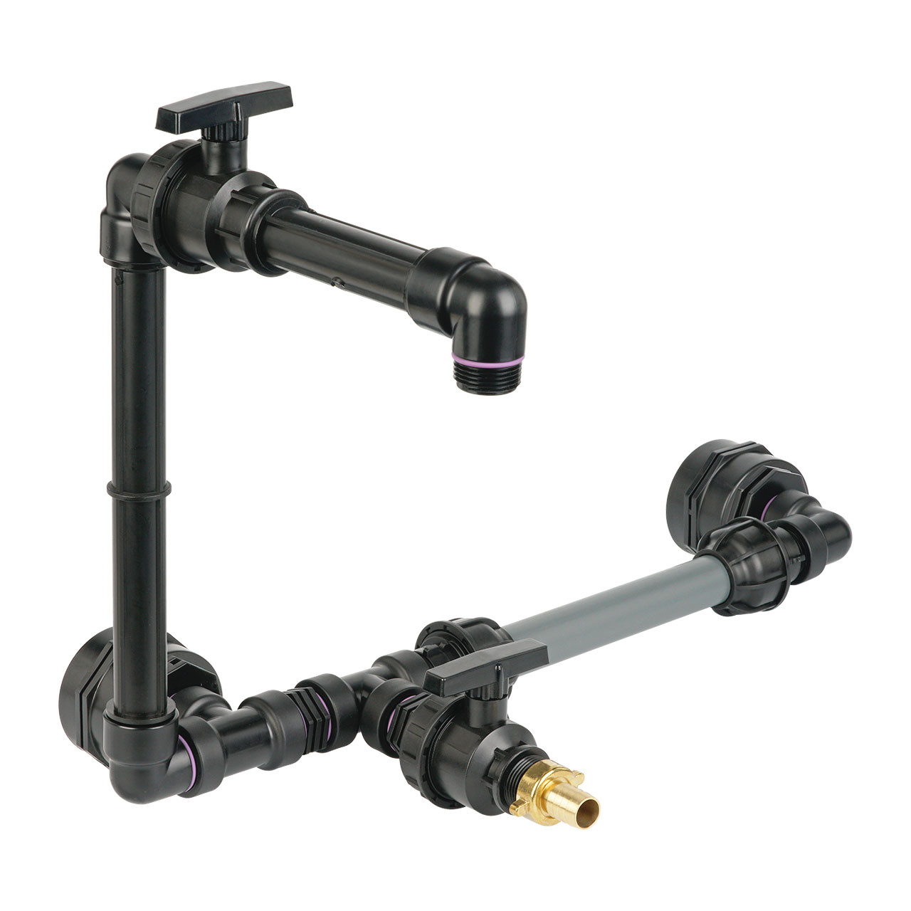 IBC Adapter BSP 2" - 2 IBC nebeneinander Schwanenhals Tankverbindung 32mm Rohr