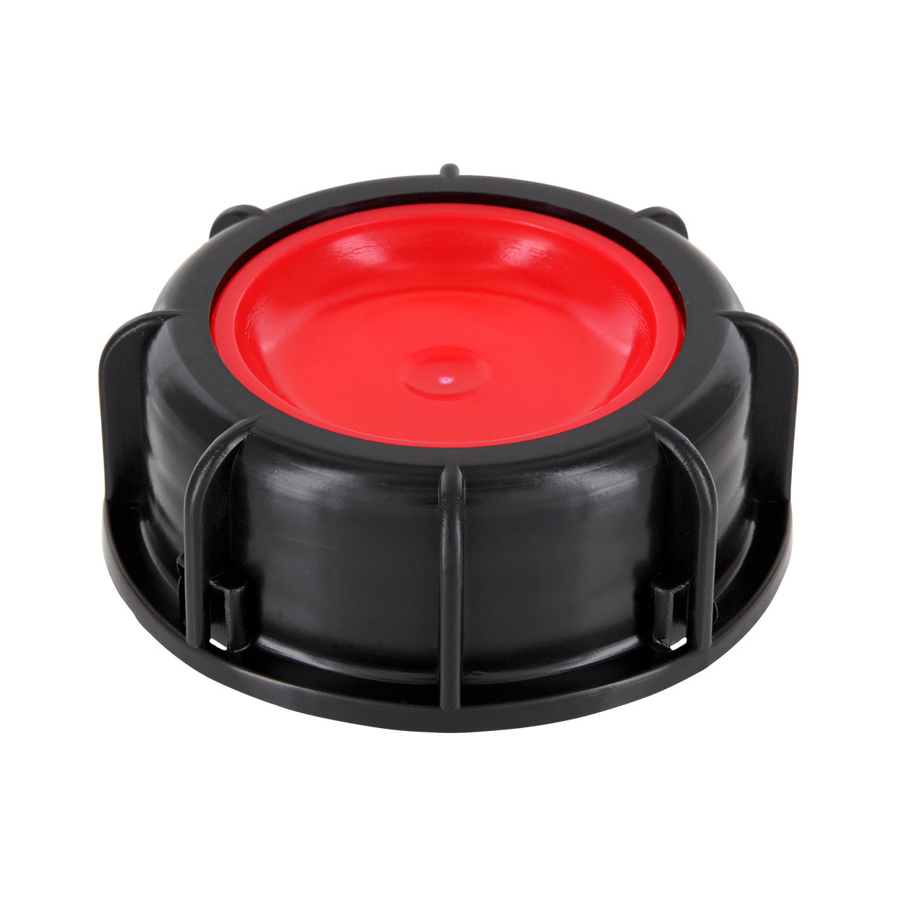 IBC Hahn Kappe S60x6 DN50 - 3-tlg. (Schwarz/Rote PE-Scheibe)