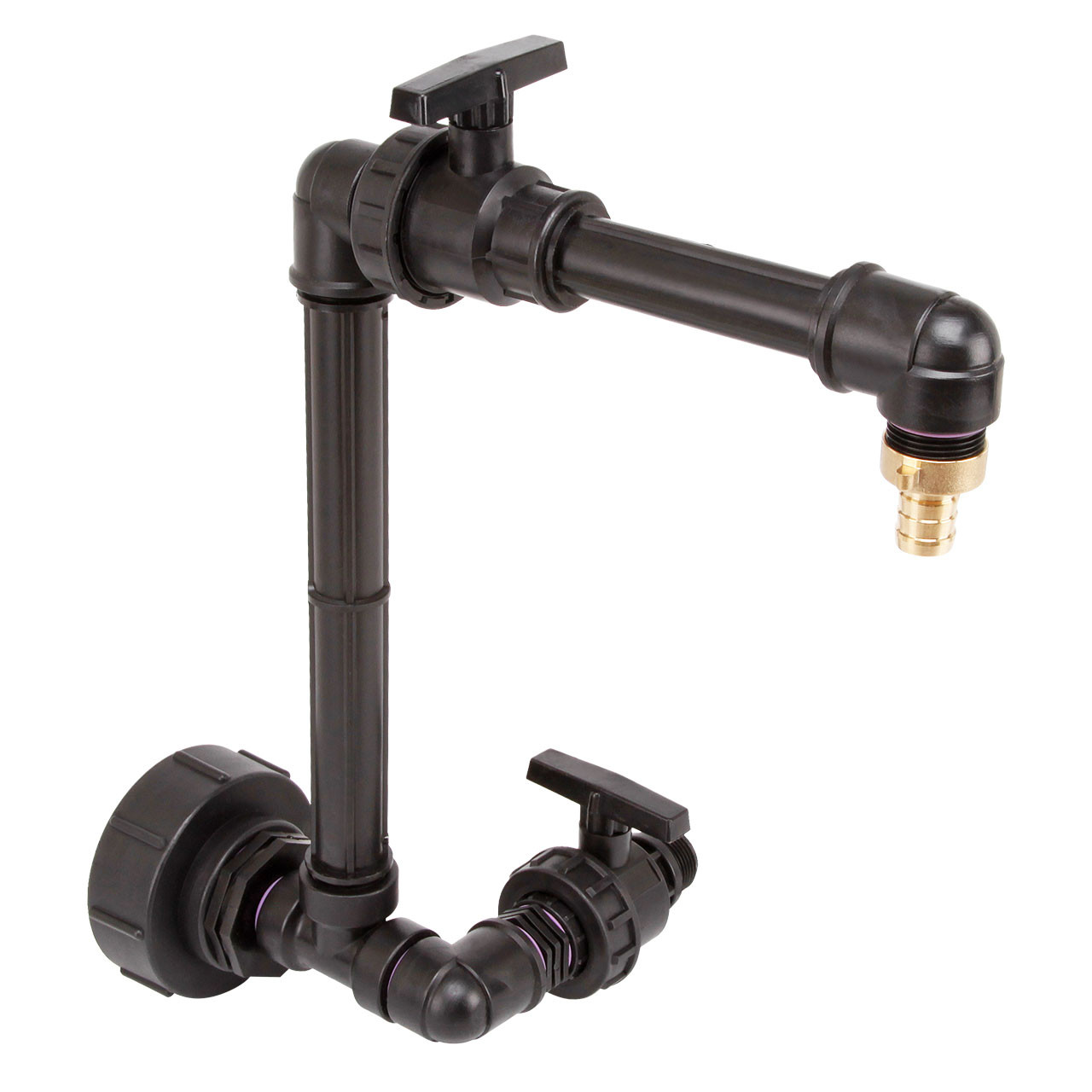 IBC Adapter S100x8 - 1 Kugelhahn Schwanenhals + Ablasshahn