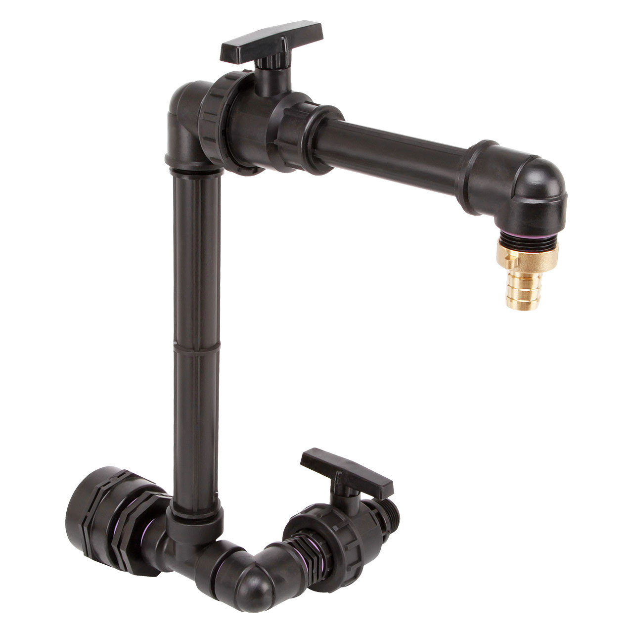 IBC Adapter BSP 2" - 1" Kugelhahn Schwanenhals + Ablasshahn