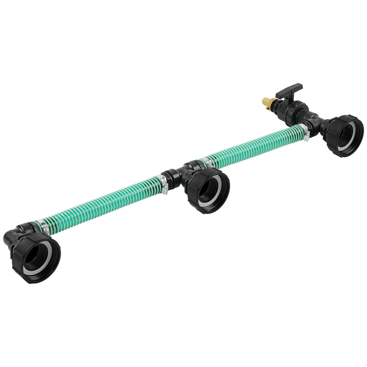 IBC Adapter S100x8 - 3 IBC nebeneinander Tankverbindung 32mm Schlauch