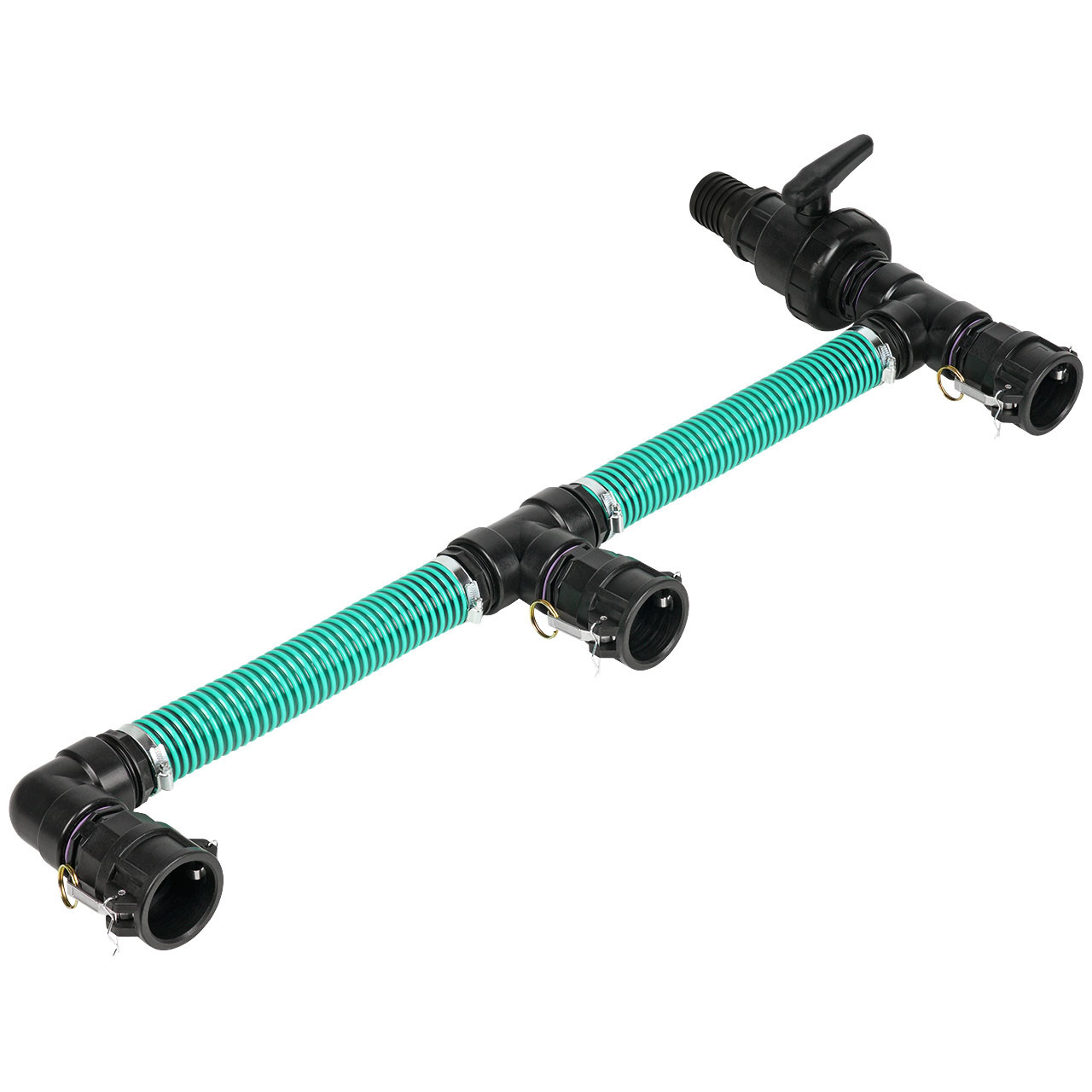 IBC Adapter 2" Camlock Dose - 3 IBC nebeneinander Tankverbindung 50mm Schlauch