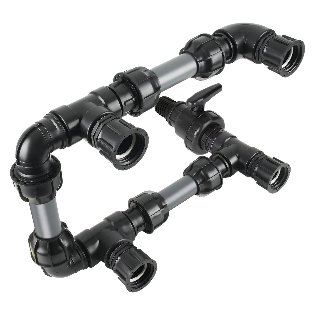 IBC Adapter S60x6 - Tankverbindung 4 IBC neben-übereinander 50mm Rohr