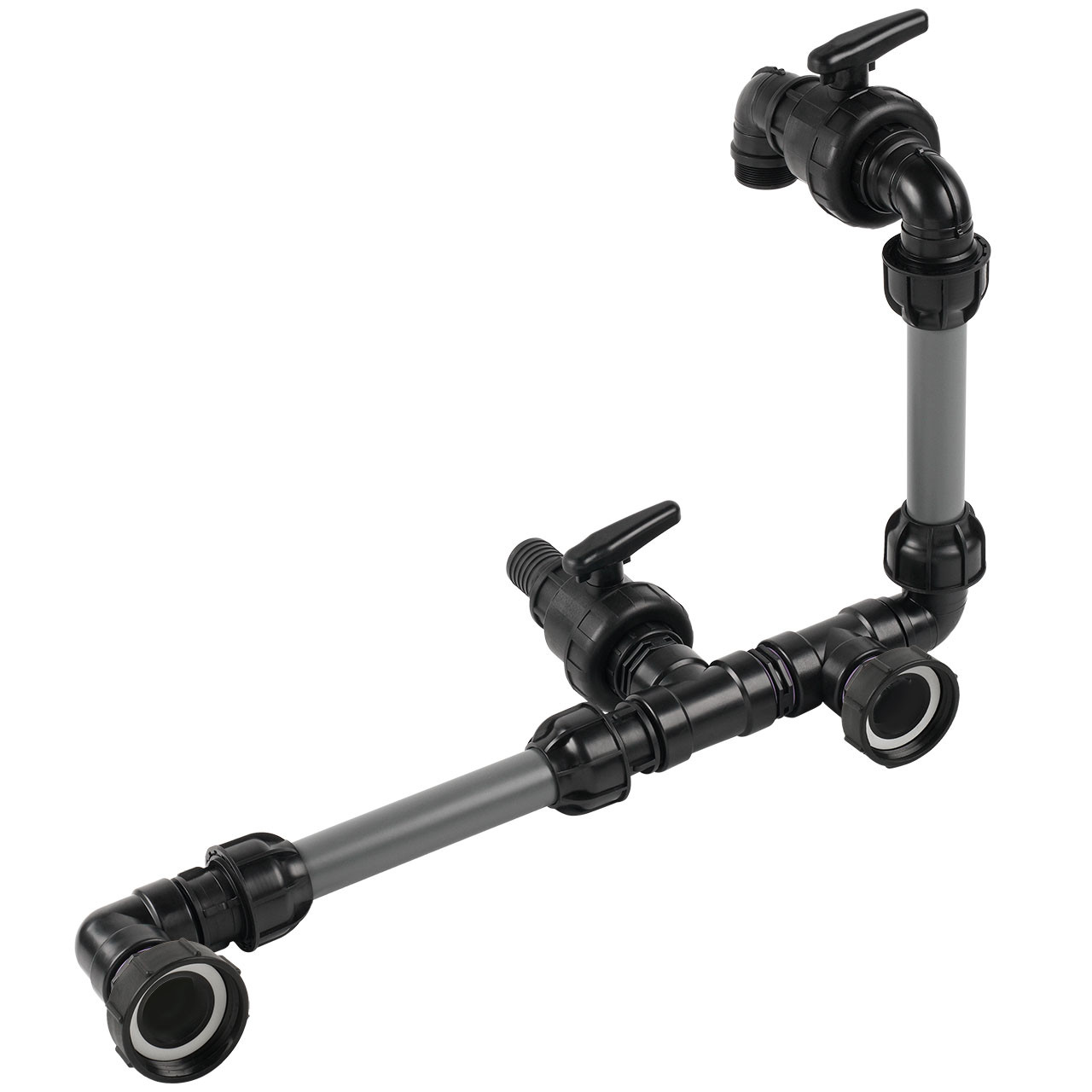 IBC Adapter S100x8 - 2 IBC nebeneinander Schwanenhals Tankverbindung 50mm Rohr