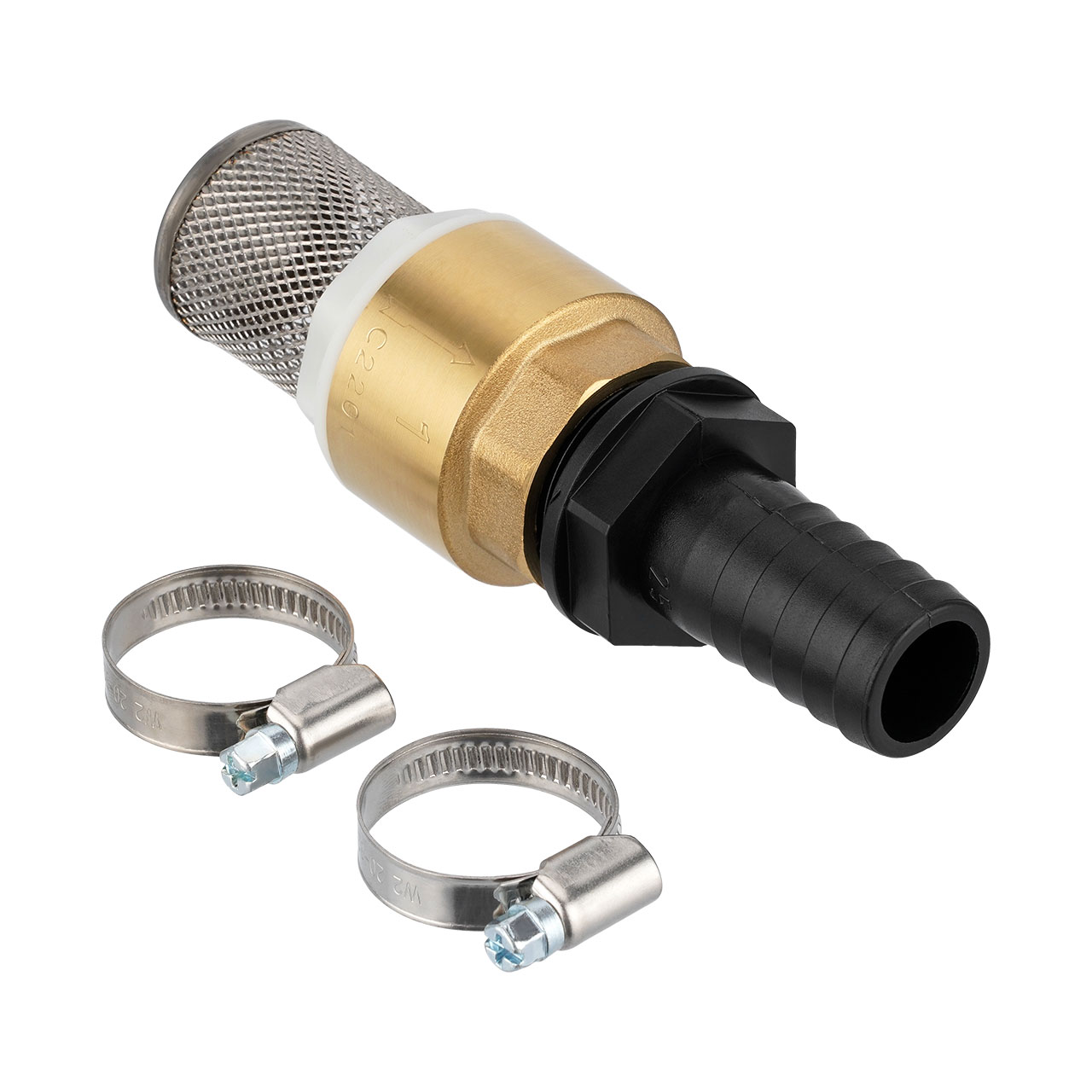 Messing Fußventil 1" mit Schlauchanschluss 25mm