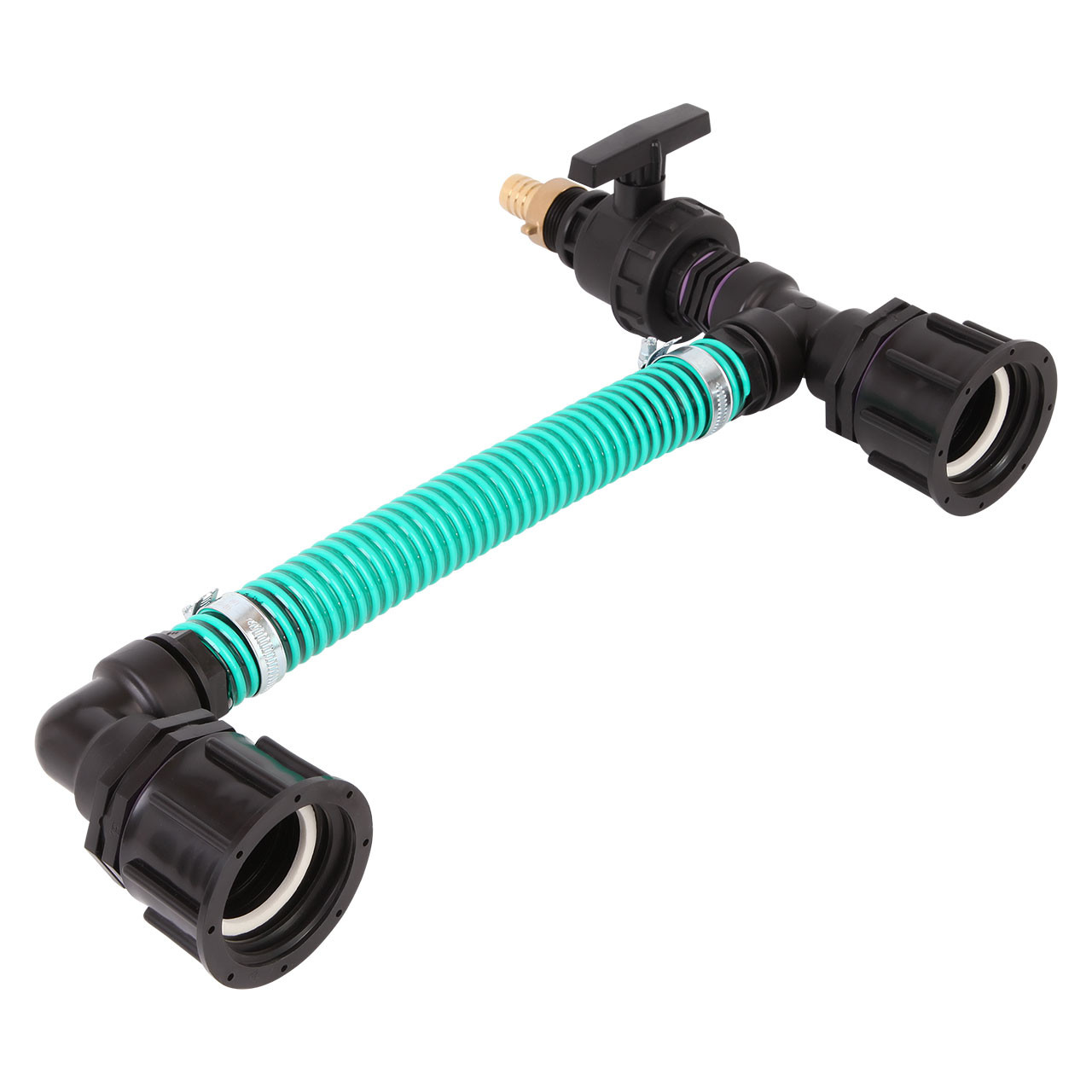 IBC Container Tankverbindung Adapter S60x6 (60mm) Grobgewinde DN 50 - 32mm Spiralschlauch Tankverbinder