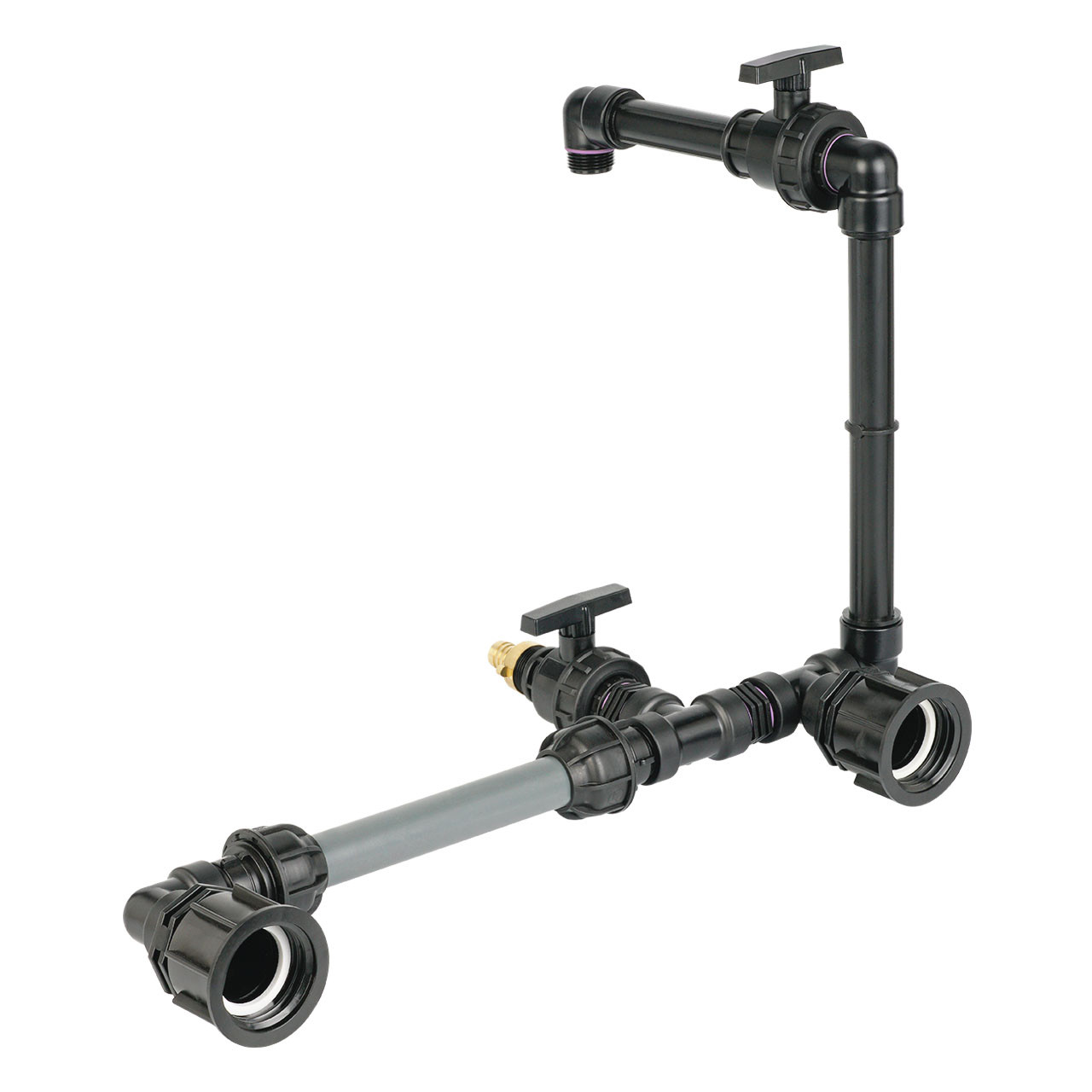 IBC Adapter S60x6 - 2 IBC nebeneinander Schwanenhals Tankverbindung 32mm Rohr