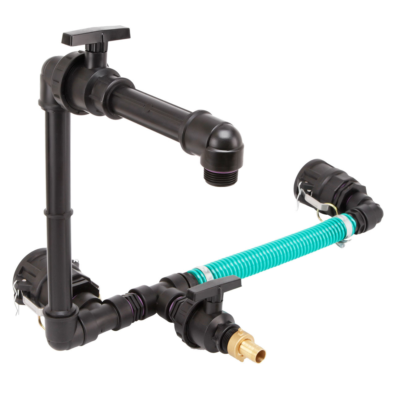 IBC Adapter 2" Camlock Dose - 2 IBC nebeneinander Schwanenhals Tankverbindung 32mm Schlauch