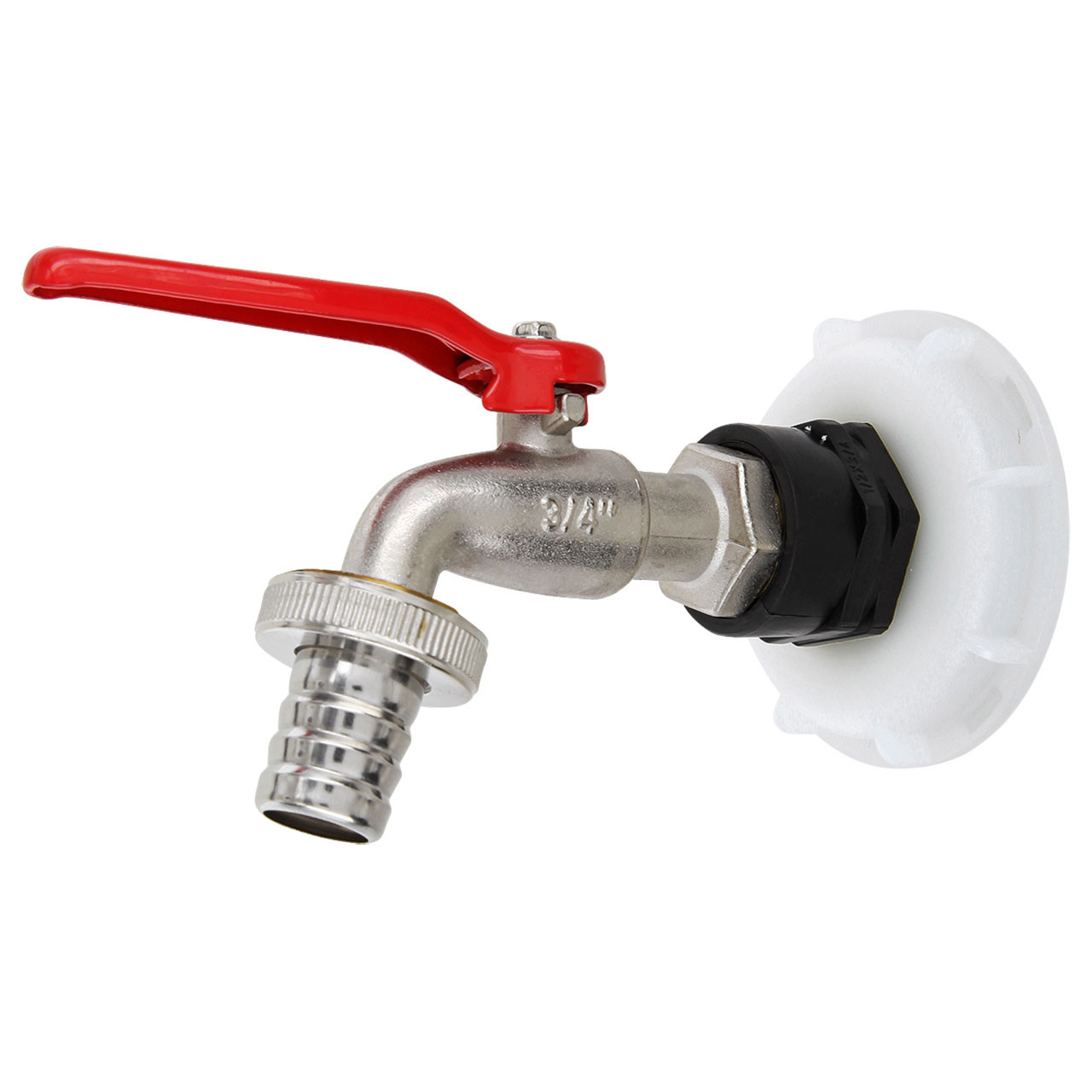 IBC Container Adapter 2" (64x2,3) Camlock Kamlok Feingewinde - 3/4" Kugelhahn Auslaufventil