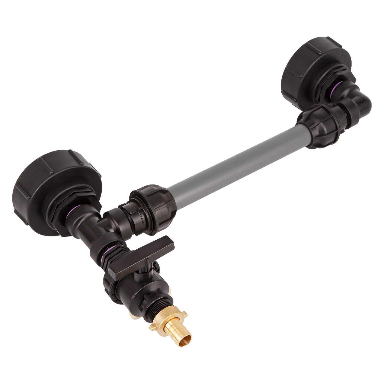 IBC Adapter S100x8 - Tankverbindung 2 IBC nebeneinander 32mm Rohr