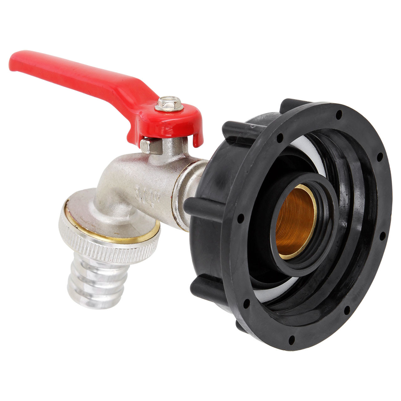 IBC Container Adapter S60x6 (60mm) Grobgewinde DN 50 - 3/4" Kugelhahn Auslaufventil Regenwassertanks