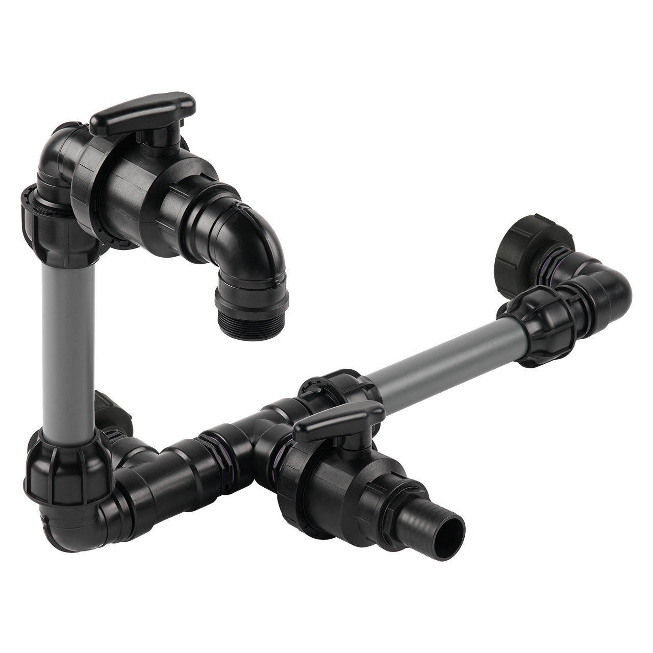 IBC Adapter S100x8 - 2 IBC nebeneinander Schwanenhals Tankverbindung 50mm Rohr