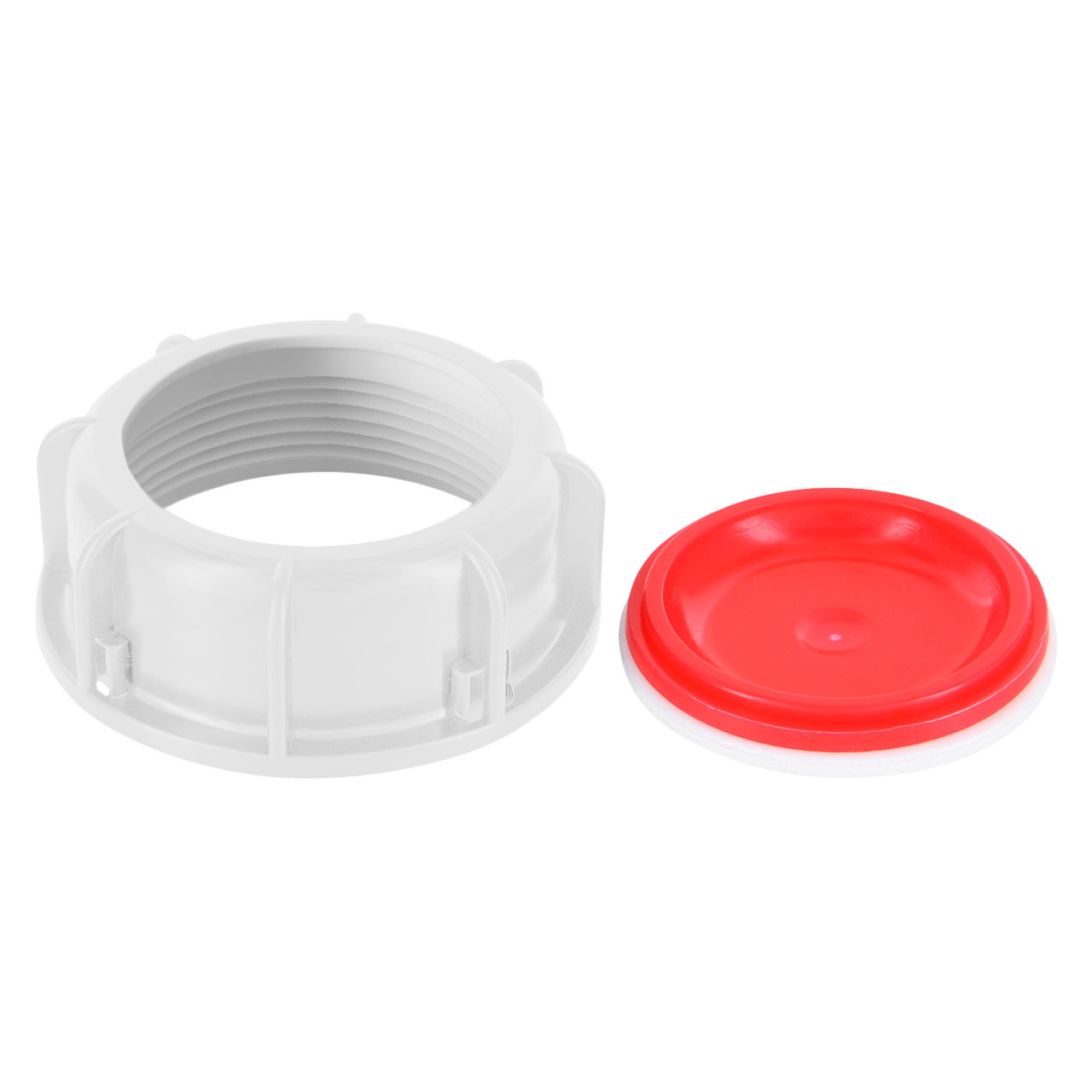 IBC Schraubkappe 3-tlg. (Grau/Rote PE-Scheibe) 2" BSP