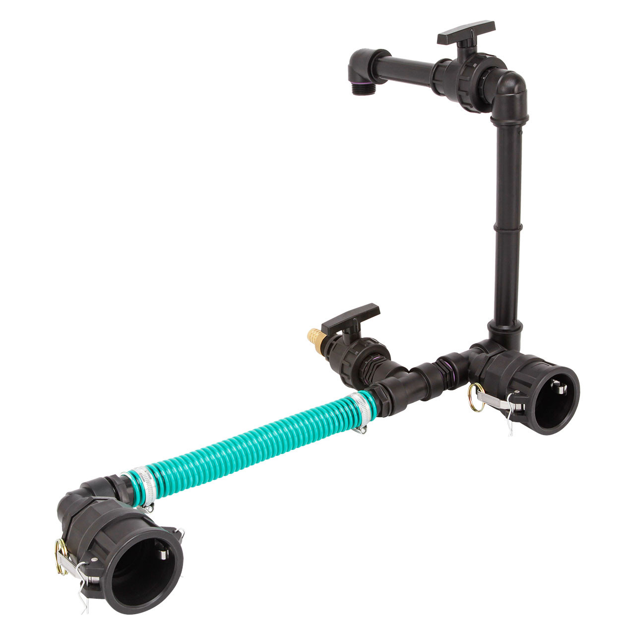 IBC Adapter 2" Camlock Dose - 2 IBC nebeneinander Schwanenhals Tankverbindung 32mm Schlauch