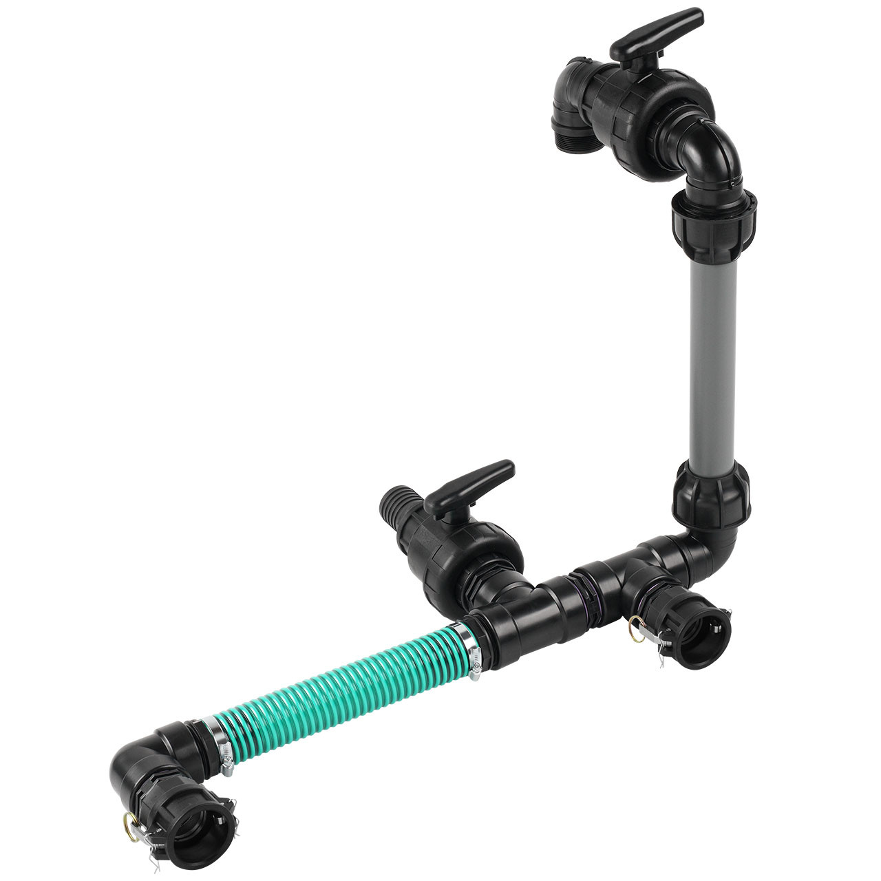 IBC Adapter 2" Camlock Dose - 2 IBC nebeneinander Schwanenhals Tankverbindung 50mm Schlauch