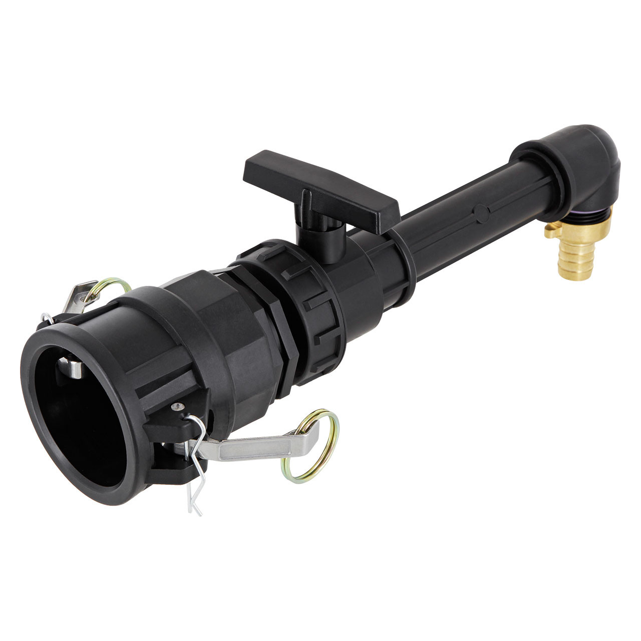 IBC Adapter 2 Camlock Dose - 1 Kugelhahn Extra-Lang