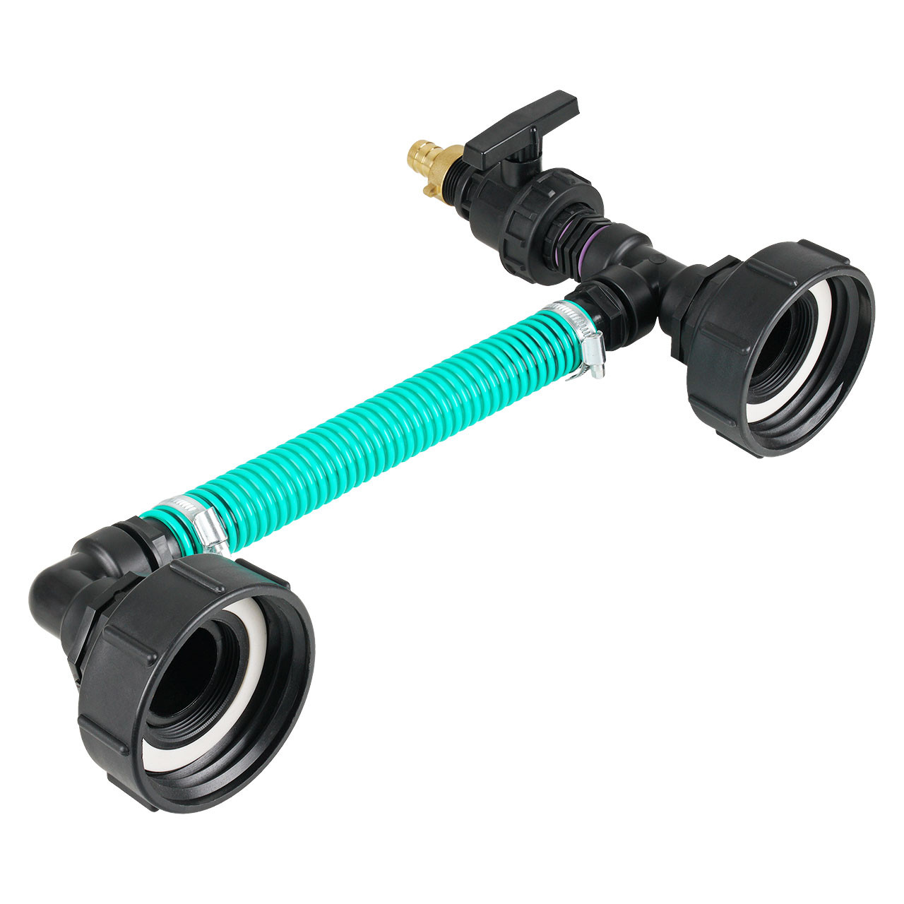 IBC Adapter S100x8 - Tankverbindung 2 IBC nebeneinander 32mm Schlauch