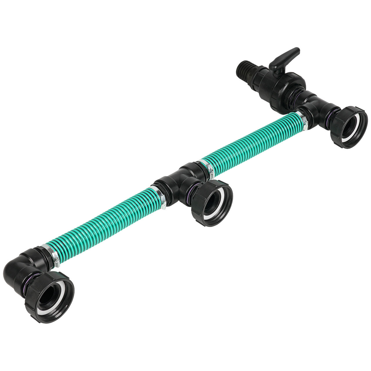 IBC Adapter S100x8 - 3 IBC nebeneinander Tankverbindung 50mm Schlauch