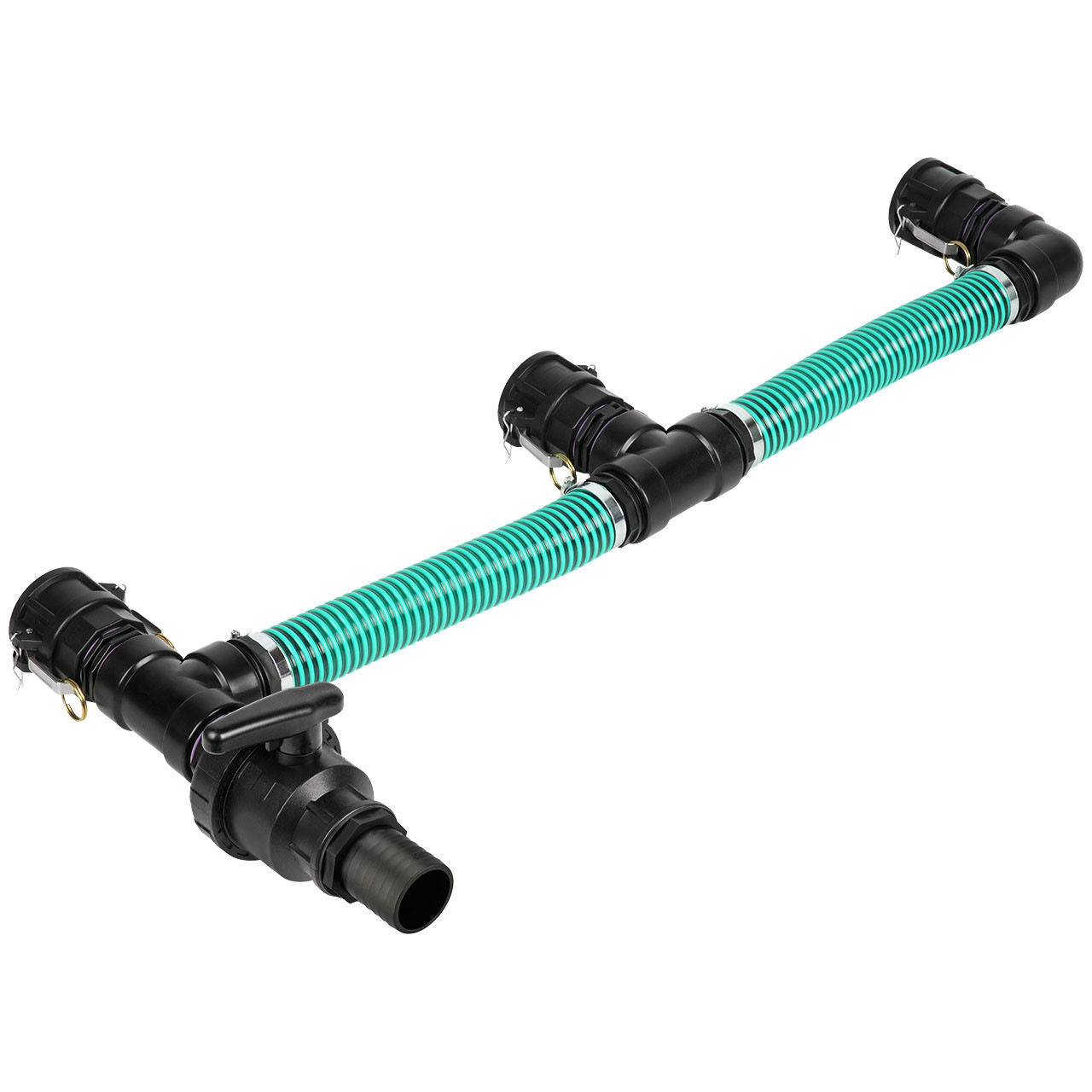 IBC Adapter 2" Camlock Dose - 3 IBC nebeneinander Tankverbindung 50mm Schlauch