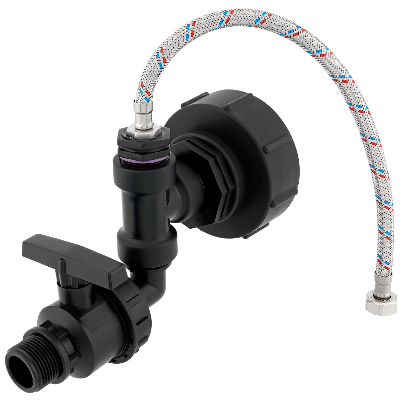 IBC Adapter S100x8 - Anschlußset + Ablasshahn für Pferdetränke