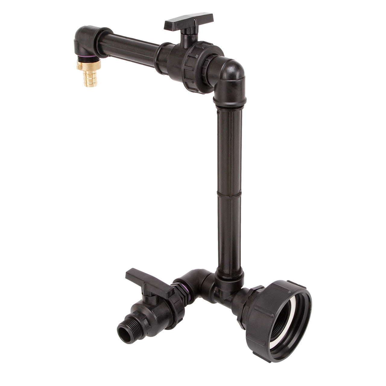 IBC Adapter S100x8 - 1 Kugelhahn Schwanenhals + Ablasshahn