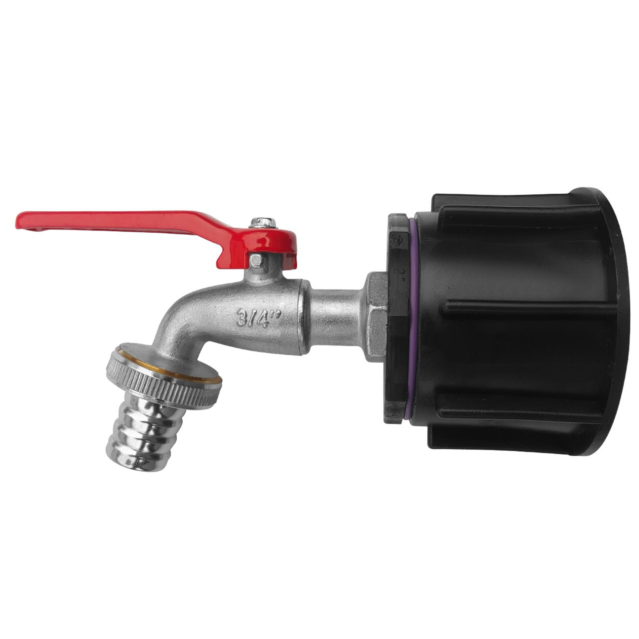 IBC Container Adapter S60x6 (60mm) - 3/4" Kugelhahn Profi Auslaufventil Regenwassertank