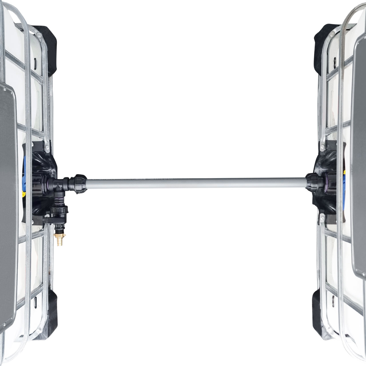 2000l IBC Wassertank gegenüber mit Rohr Tankverbindung