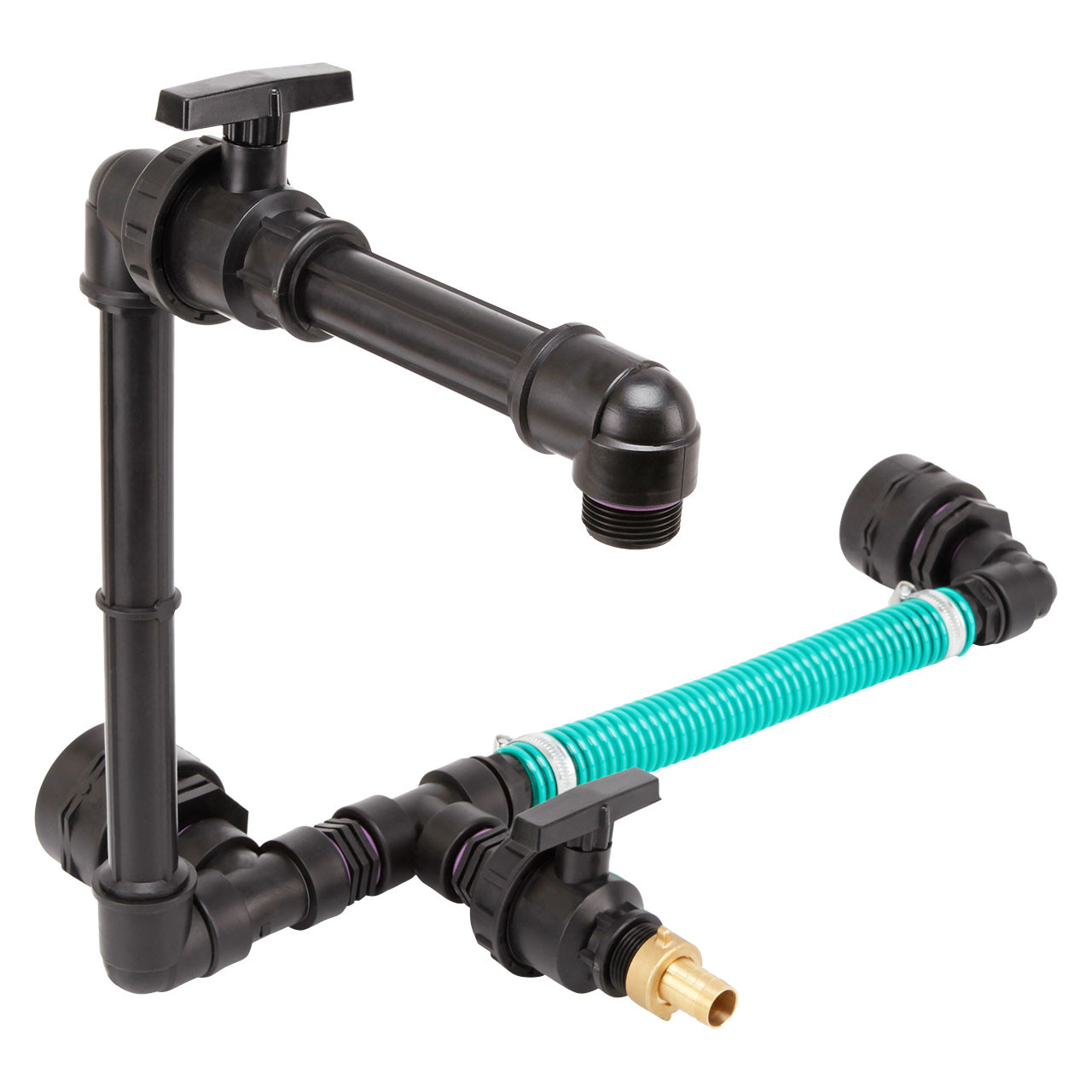 IBC Adapter BSP 2" - 2 IBC nebeneinander Schwanenhals Tankverbindung 32mm Schlauch