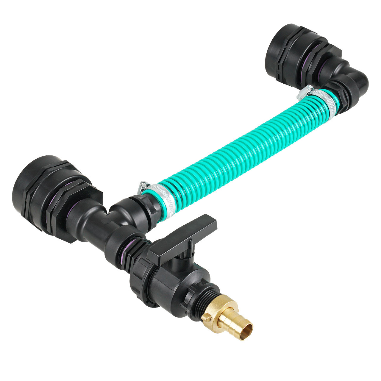 IBC Adapter BSP 2" DN50 - Tankverbindung 2 IBC nebeneinander 32mm Schlauch