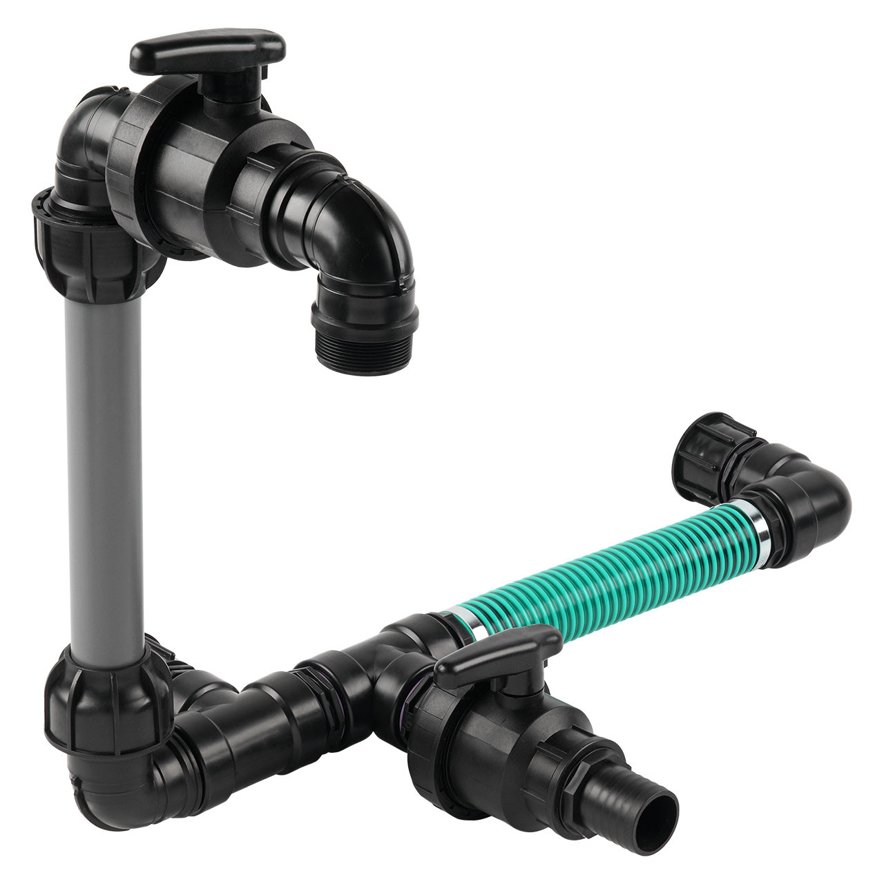 IBC Adapter S60x6 - 2 IBC nebeneinander Schwanenhals Tankverbindung 50mm Schlauch