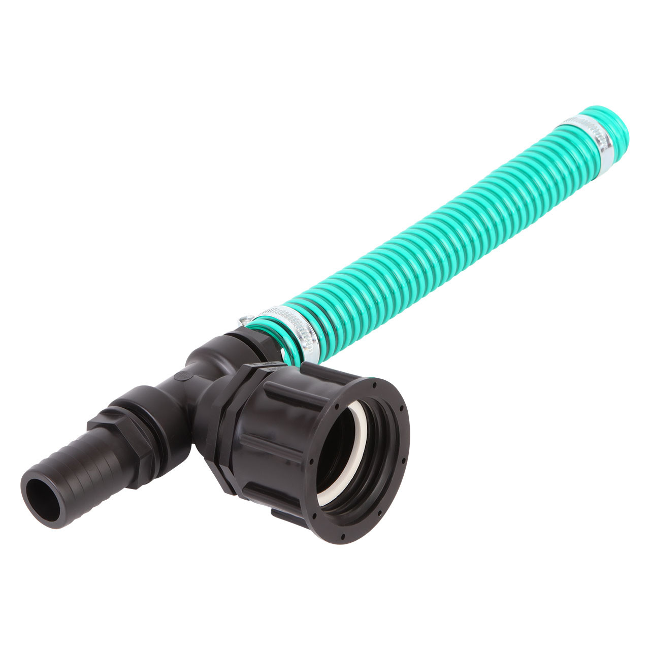 IBC Container Tankverbindung Erweiterung Adapter S60x6 (60mm) Grobgewinde DN 50 - 32mm Spiralschlauch Tankverbinder